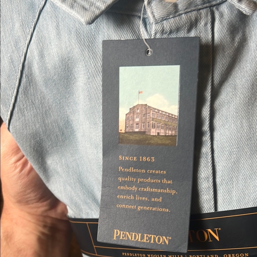 Pendleton Men’s Light Blue Western Shirt Size 2XL NWT - Picture 12 of 15